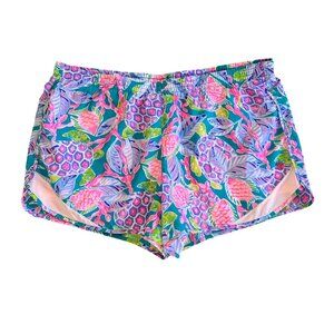 Lilly Pulitzer Womens XL Luxletic Ocean Trail Maldives Green Turtle Wave print